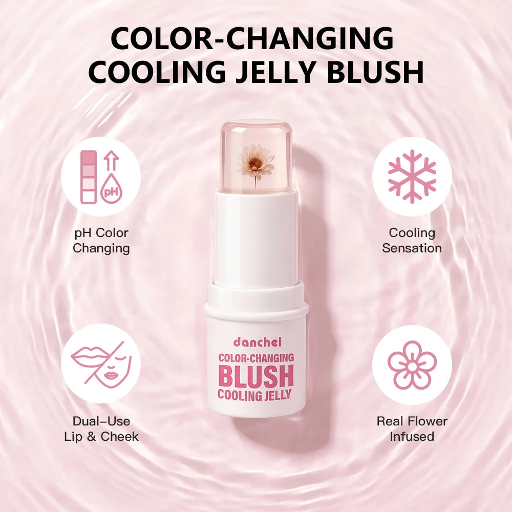 pH Adaptive Color-Changing Jelly Blush for Lips, Cheeks, and Eyes