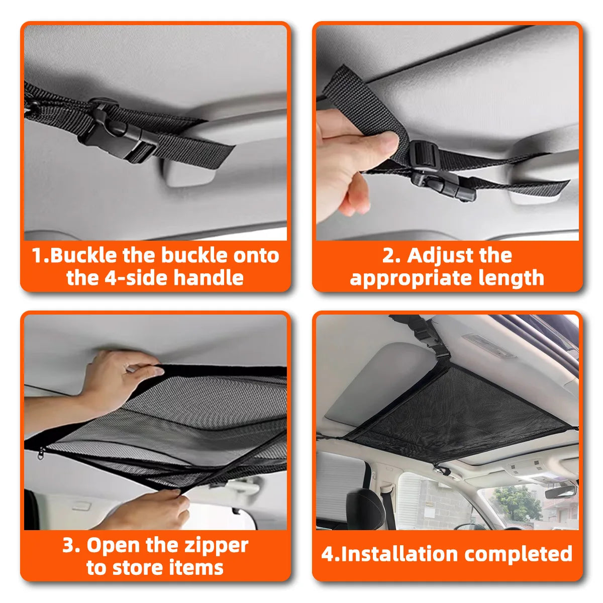 Adjustable Car Ceiling Storage Mesh Pocket - 3
