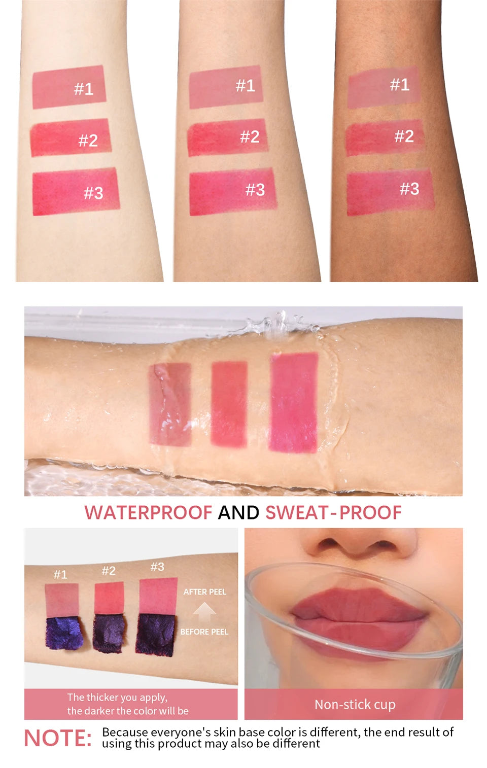Waterproof Peel-Off Matte Liquid Lip Stain