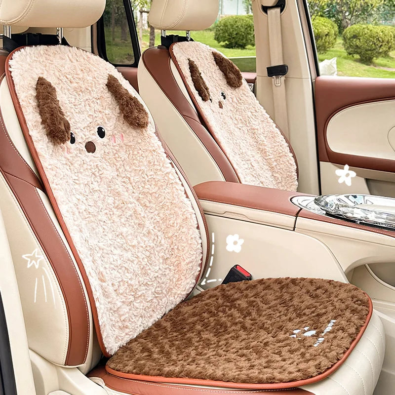 Cute Cartoon Animal Plush Car Seat Cushion and Pillow Set