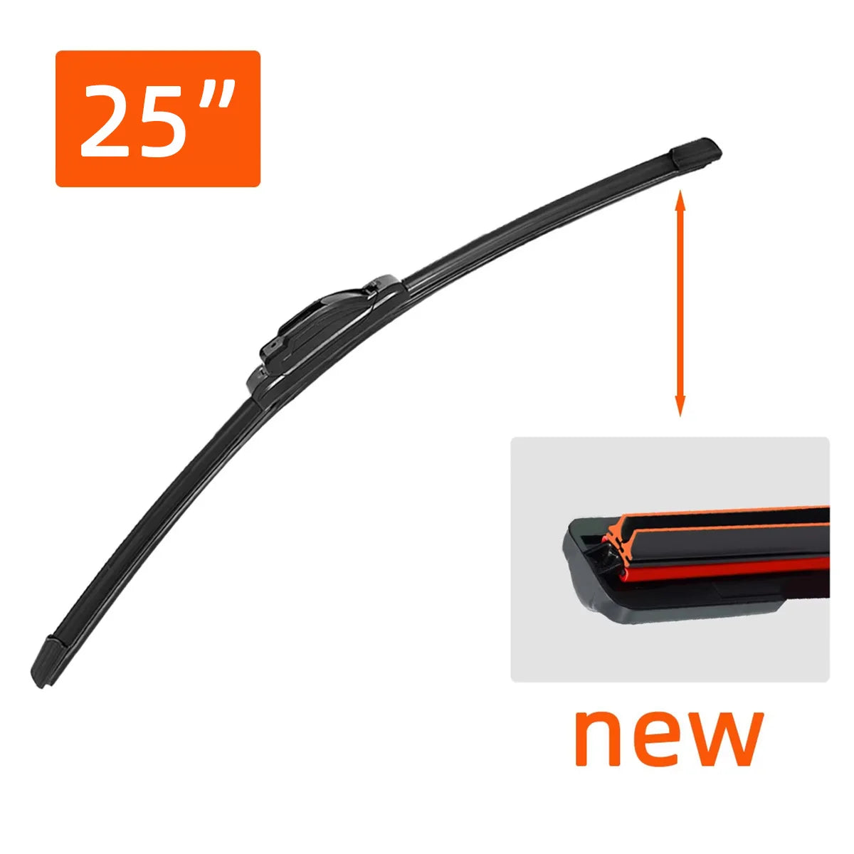 Universal J-Hook Windshield Wiper Blade for All-Weather Performance - 19