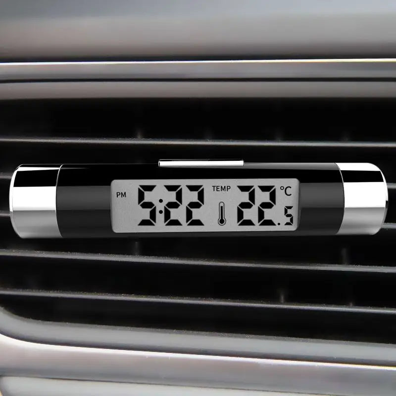 Digital Car Air Vent Clock and Thermometer with LED Backlight