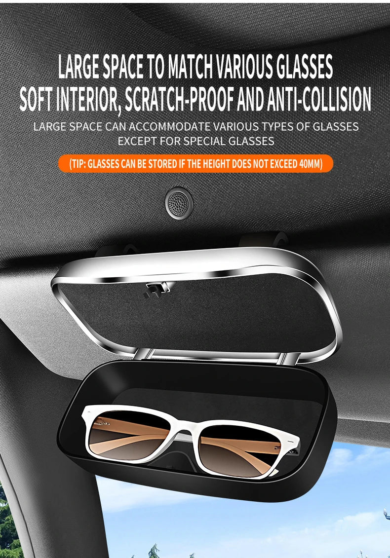 Portable Car Sun Visor Sunglasses Holder Case - 11