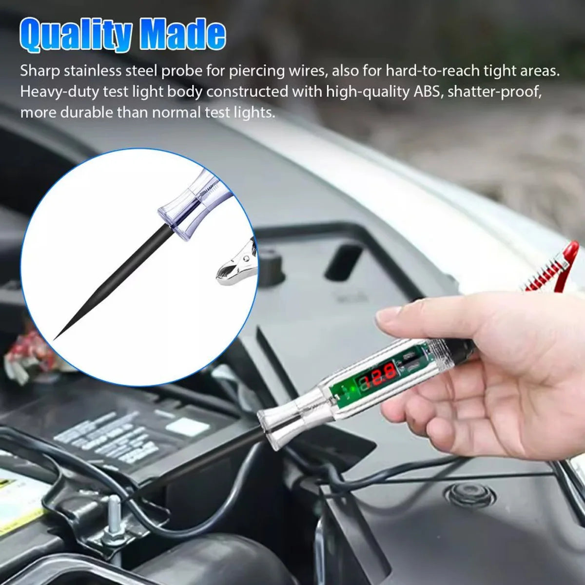 Digital LED Circuit Voltage Tester for Automotive and Truck