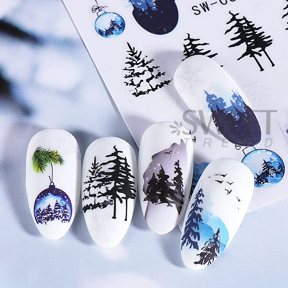 3D Christmas Cartoon Self-Adhesive Nail Art Decal Stickers