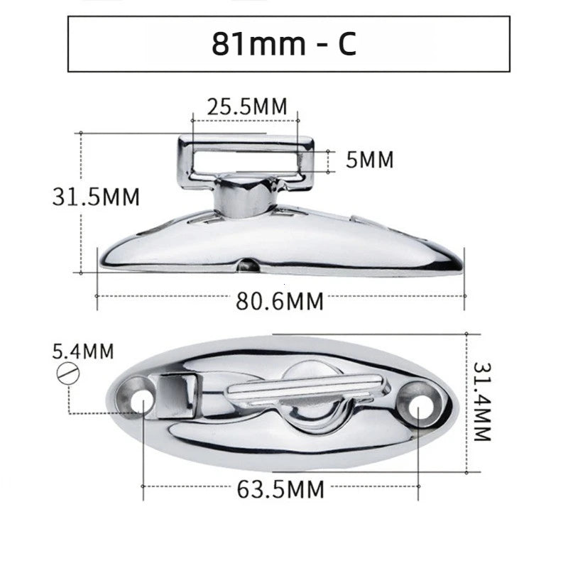 Stainless Steel Quick Release Marine Bimini Top Deck Hinge