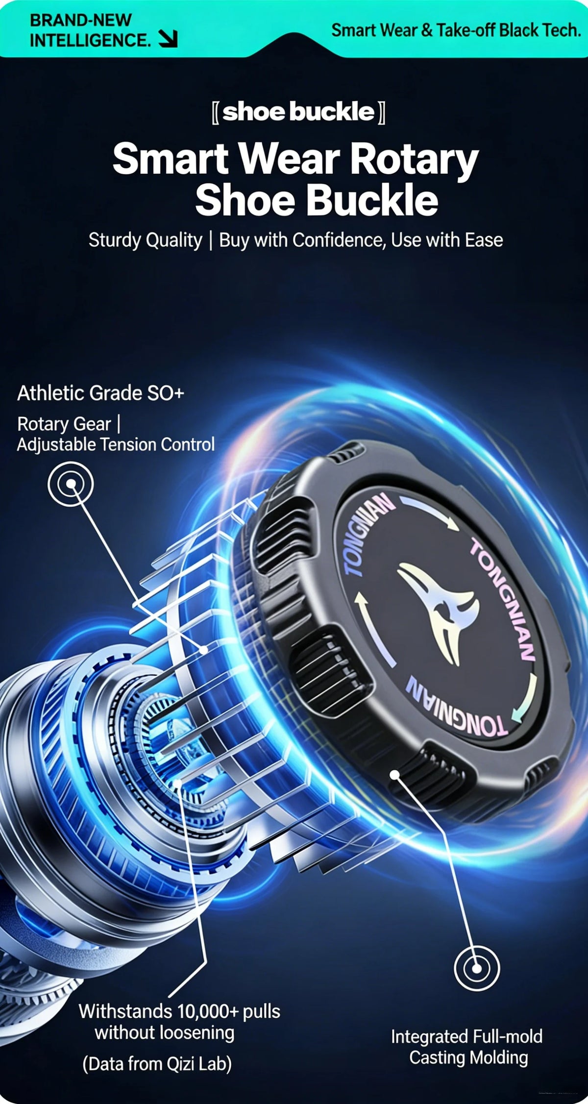 Quick-Release Swivel Dial No-Tie Shoelaces for Sneakers