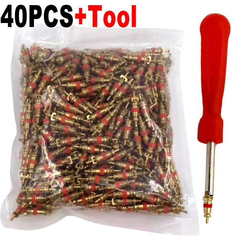 Tire Valve Core Removal Tool and Replacement Set