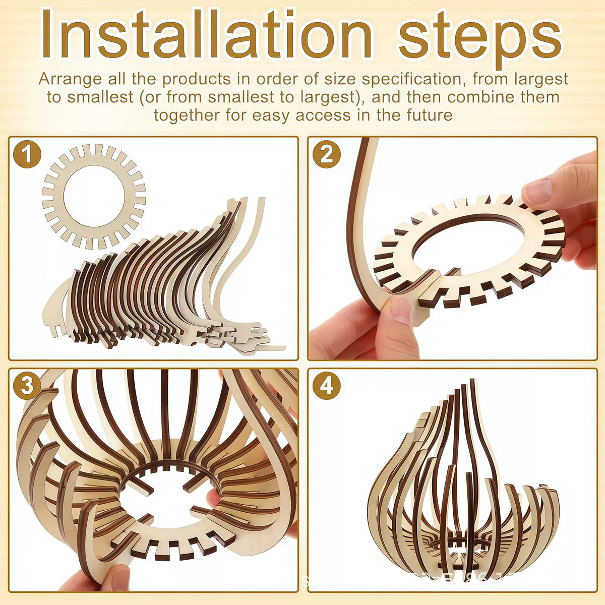 Wooden Flame-Shaped Decorative Candle Holder