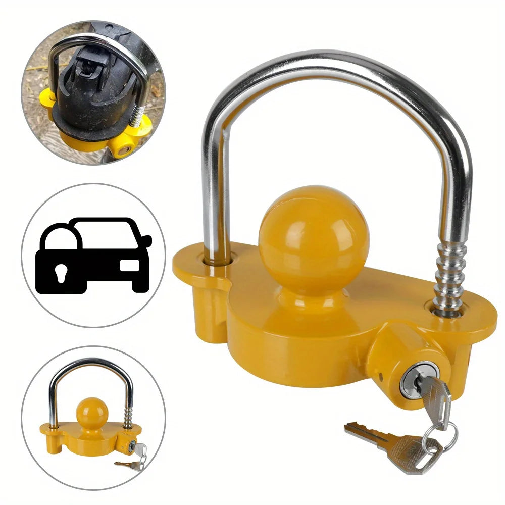 Universal Adjustable Trailer Hitch Lock for RVs and Caravans