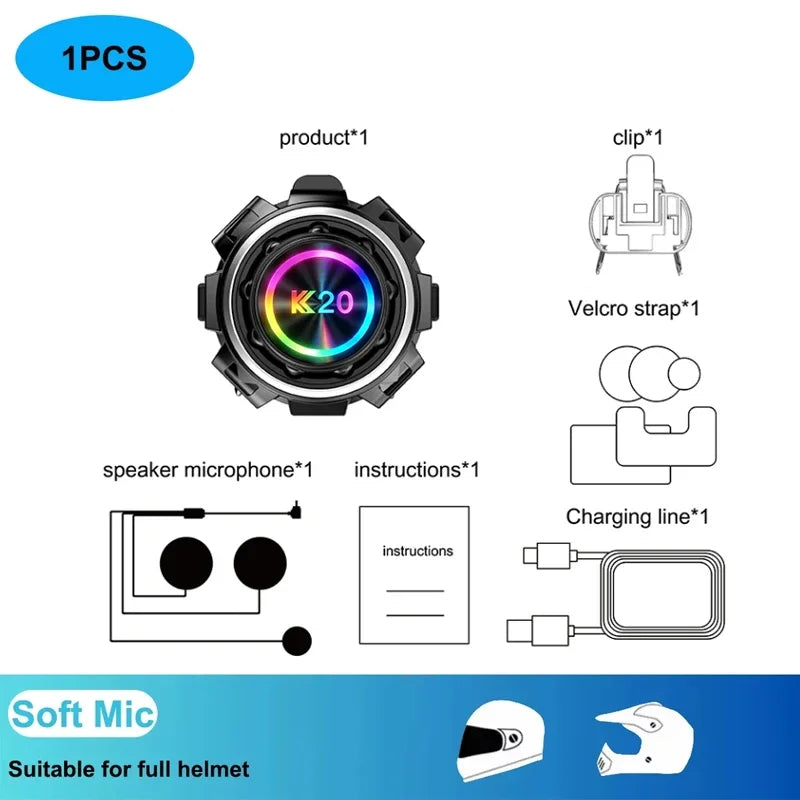 Wireless Motorcycle Helmet Bluetooth Intercom Headset - 22