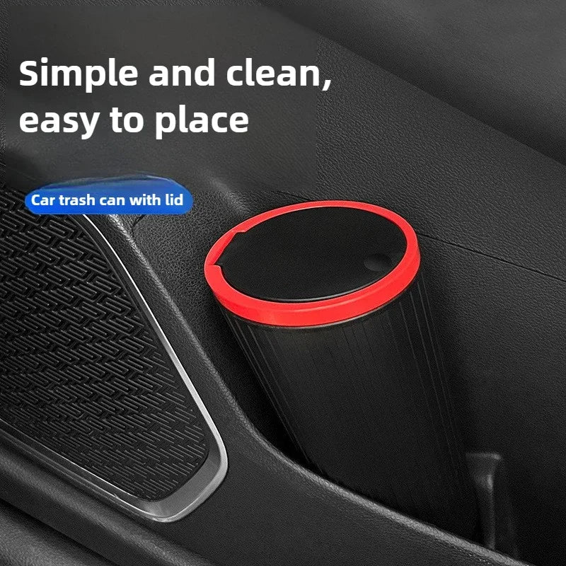 Portable Car Trash Bin Auto Garbage Can Interior Organizer Storage Bucket