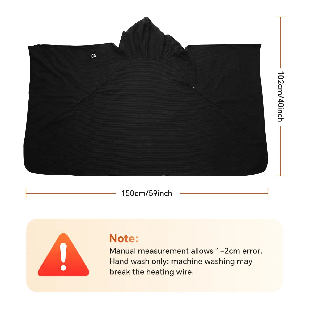 Wearable USB Graphene Heated Hooded Shawl - 16