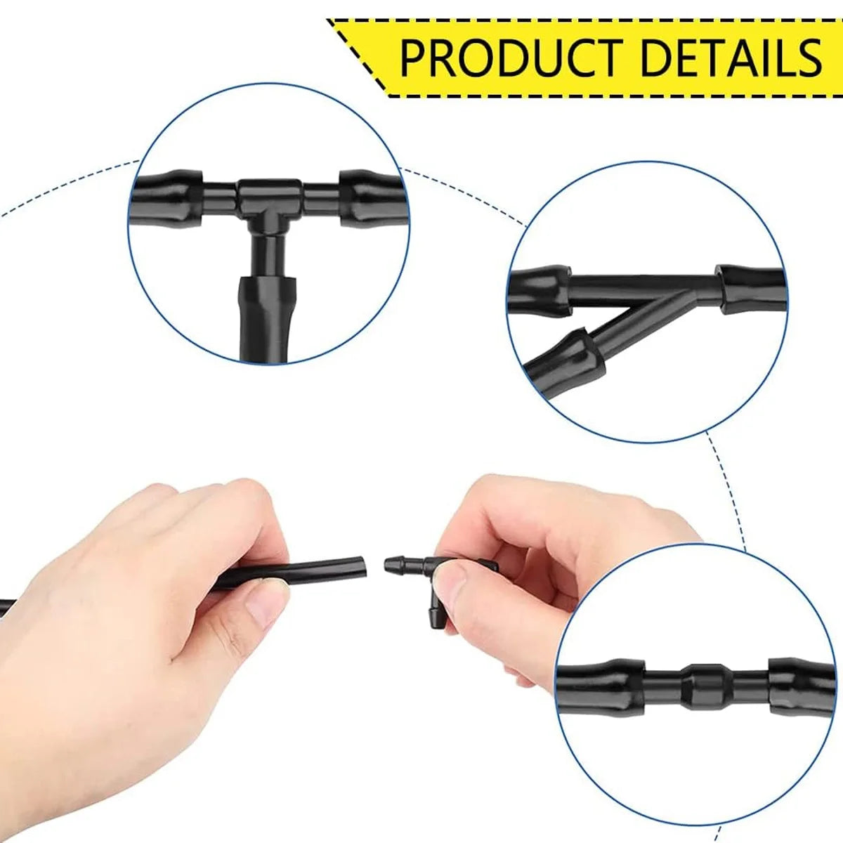 Universal Car Windshield Washer Hose and Connector Kit - 5