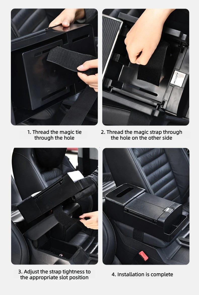 Multifunctional Car Armrest Box with Tissue Holder