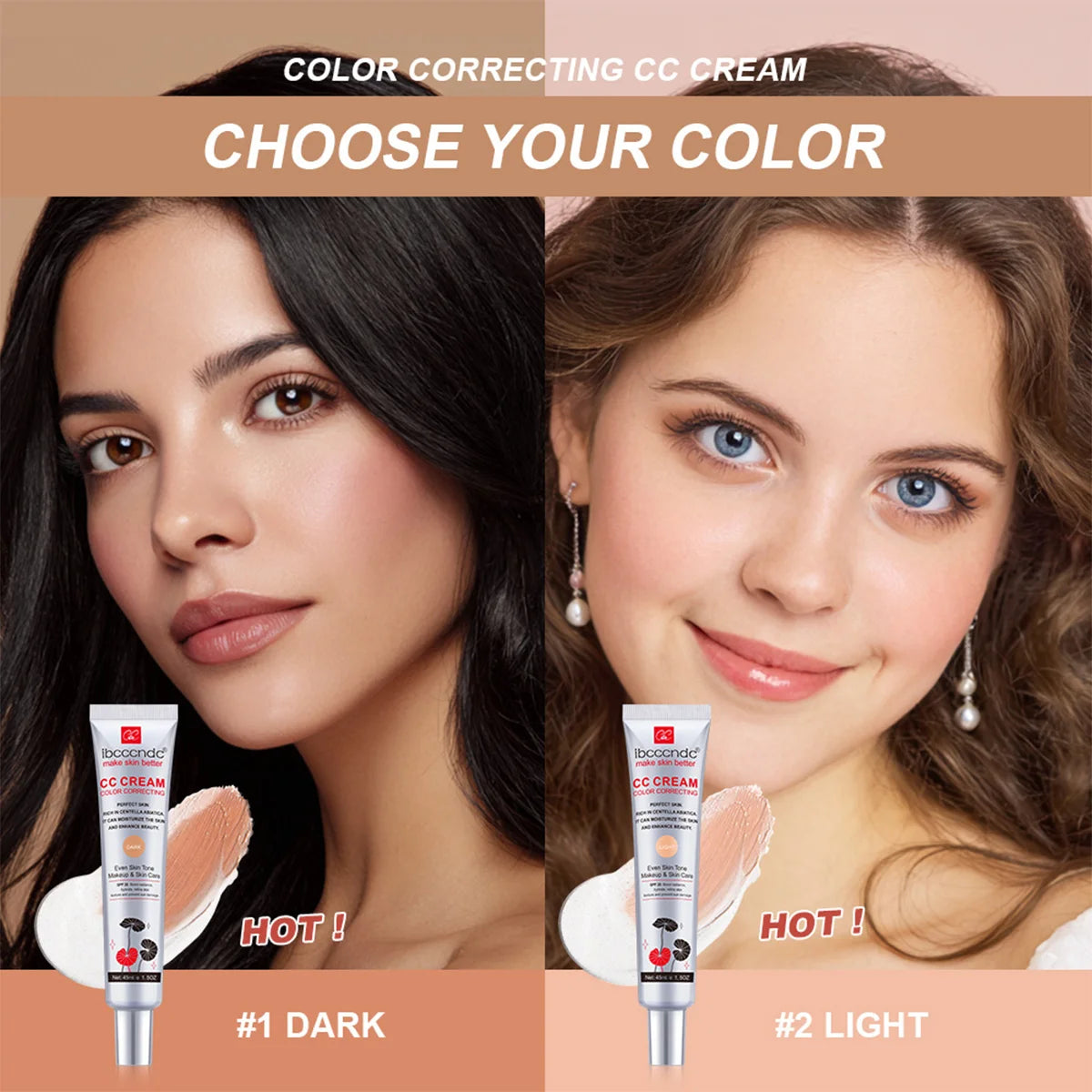 Color Correcting CC Cream and Sunscreen Blush Stick Set