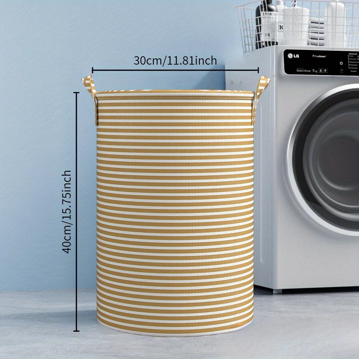 Collapsible Tall Laundry Hamper with Reinforced Handles
