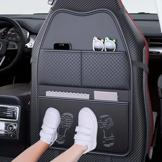 Car Seat Back Organizer and Kick Protector with Storage Pockets