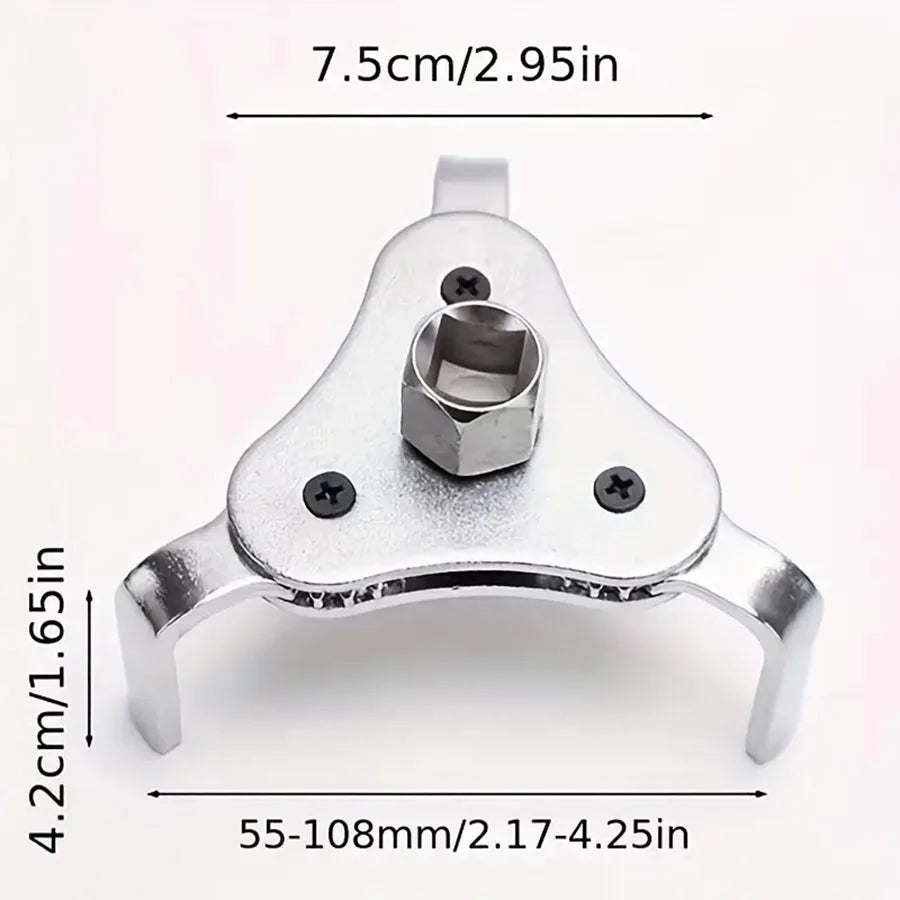 Universal 3-Jaw Adjustable Oil Filter Removal Wrench Tool - 4