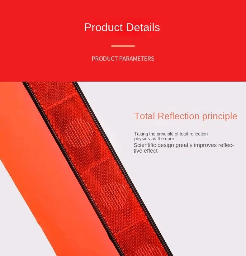 Foldable Reflective Roadside Emergency Warning Triangle