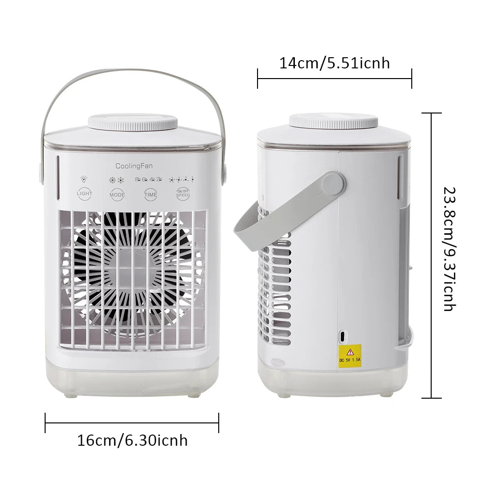 3-in-1 Portable Desktop Air Cooler and Humidifier Fan
