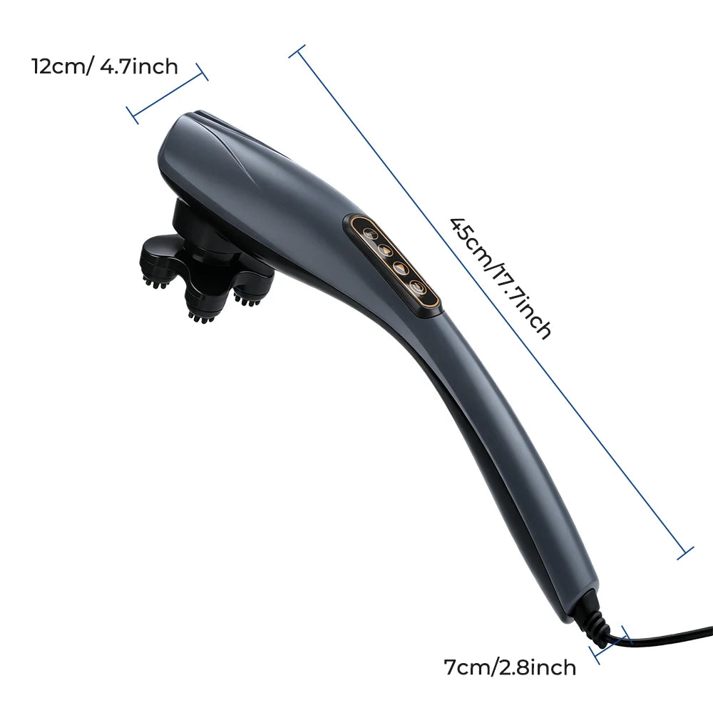 Handheld Deep Tissue Percussion Body Massager with 6 Interchangeable Heads