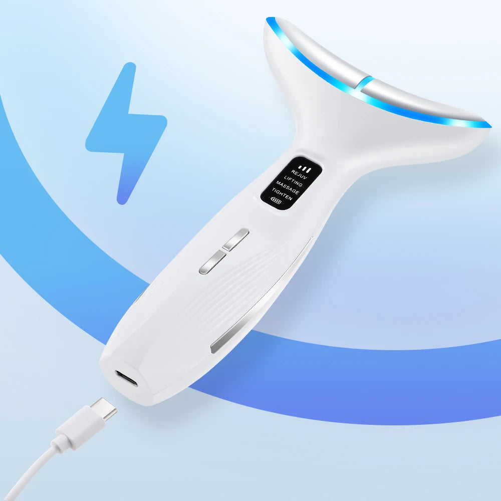 LED Face and Neck Skin Tightening Massage Device