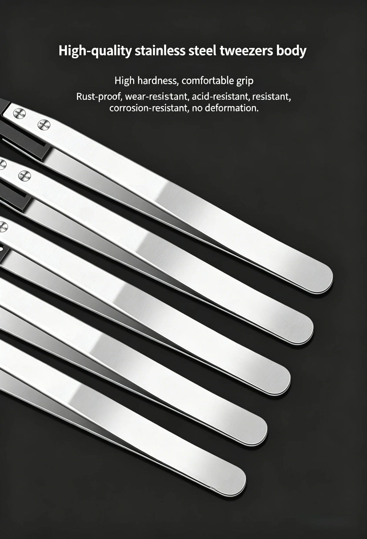 ESD-Safe Precision Tweezer Set with Replaceable Anti-Static Tips