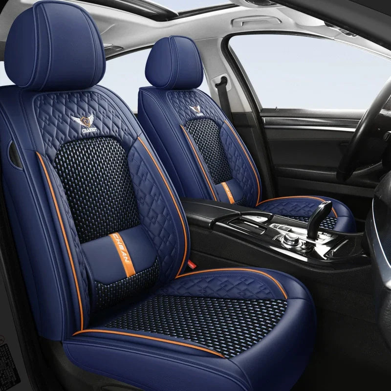 Universal Breathable Flax Car Seat Cover for All Seasons - 2