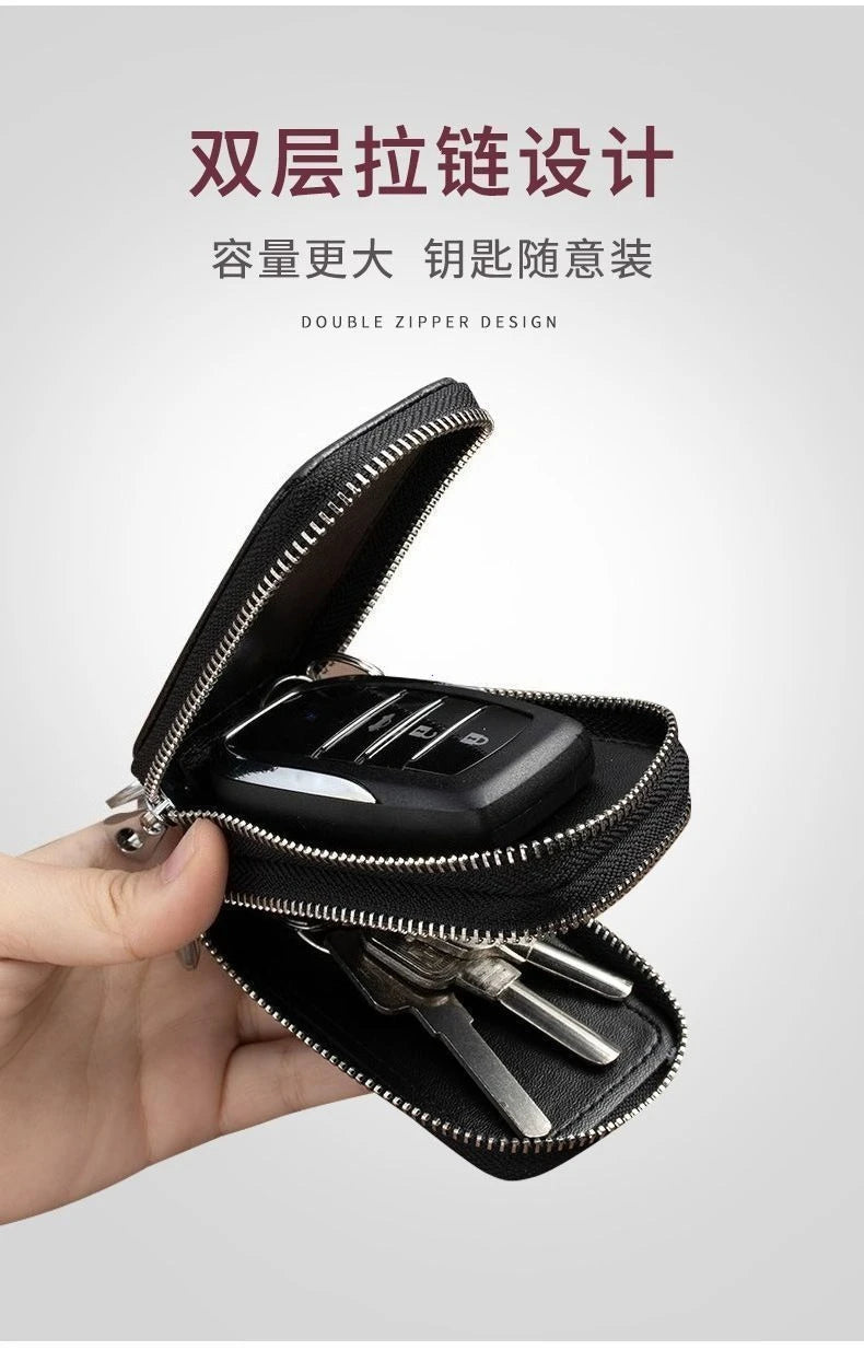 Leather Car Key Case with Waist Clip