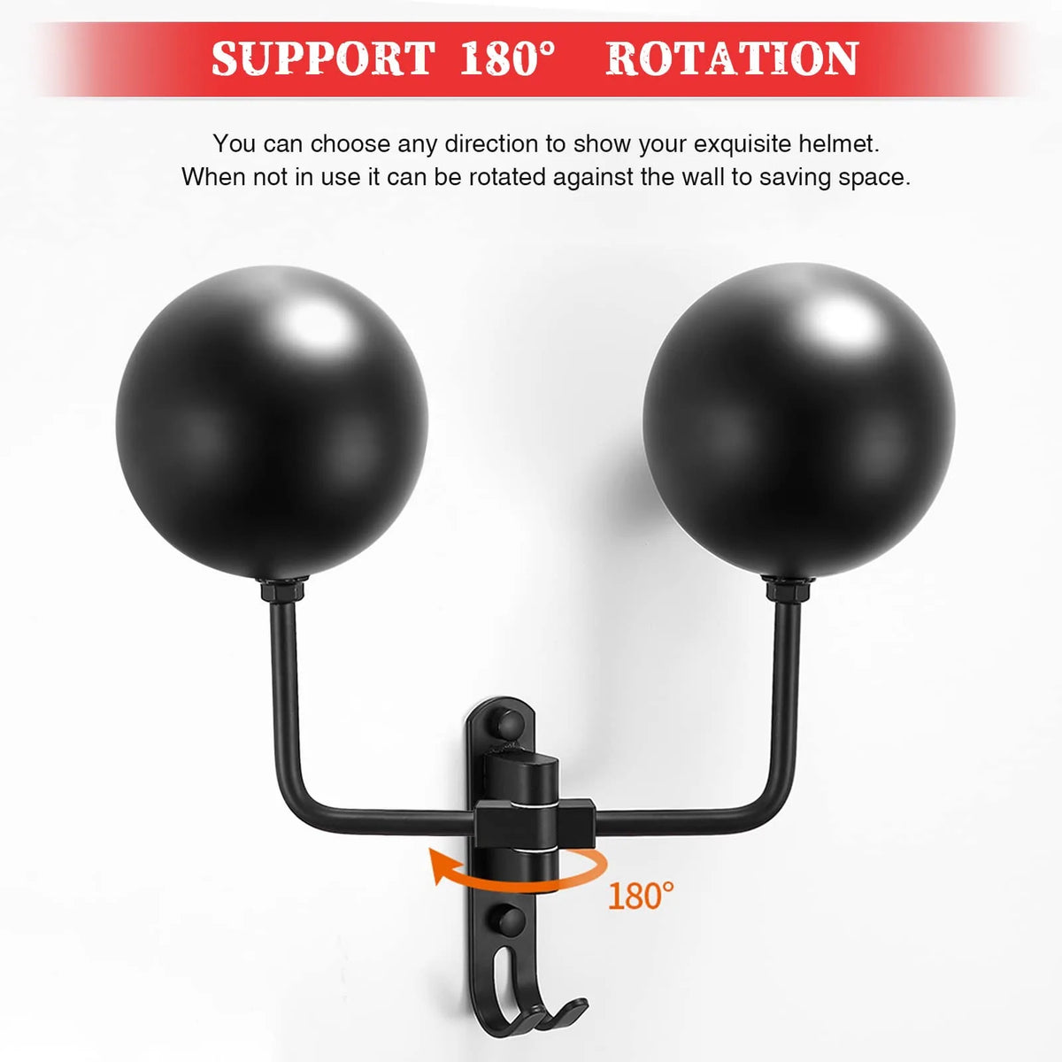 Rotating Wall Mount Helmet and Gear Rack