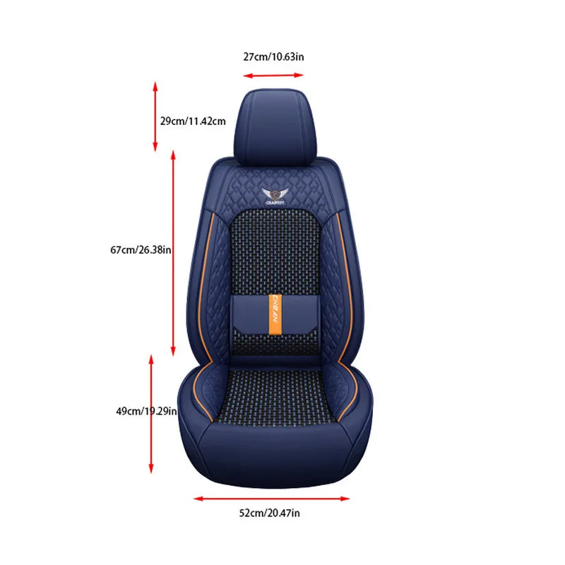 Universal Breathable Flax Car Seat Cover for All Seasons - 7