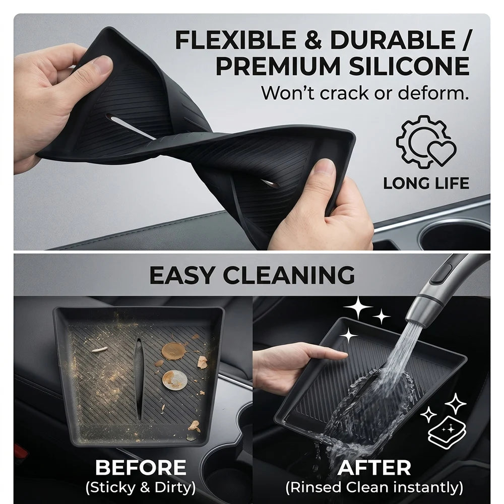 Wireless Charging Console Mat for 2026 Model Y Long Wheelbase
