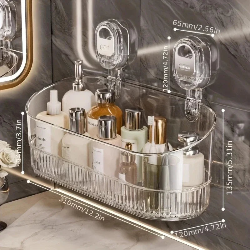 Punch-Free Suction Cup Bathroom Storage Shelf - 6