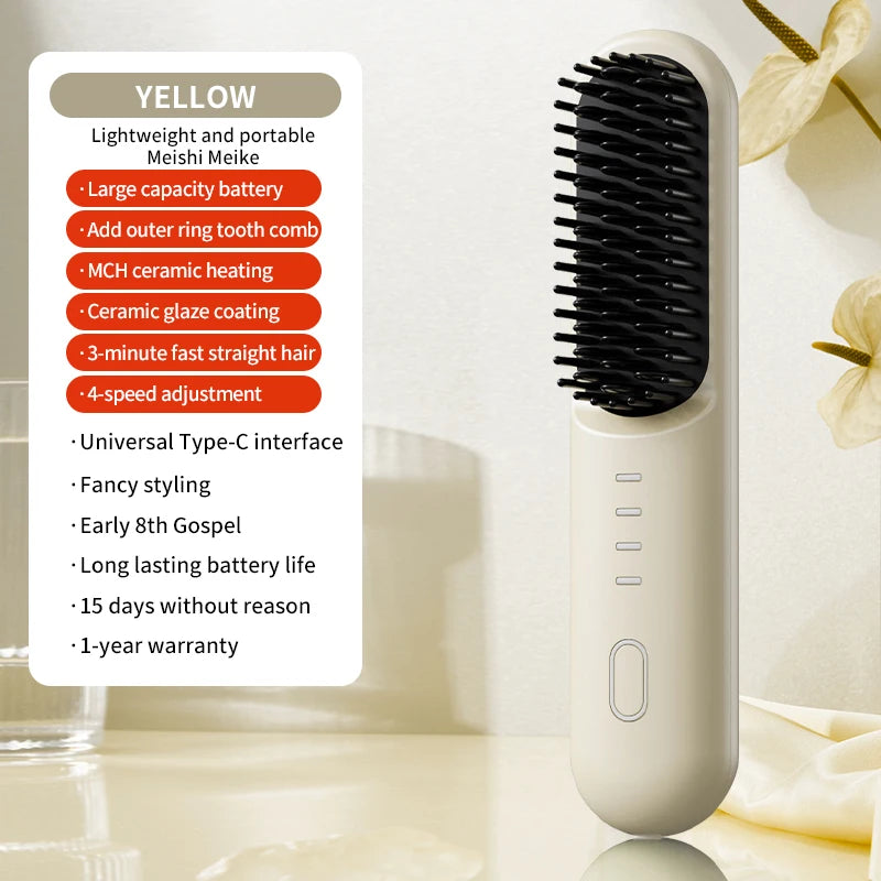 Fast Heating Cordless Hair Straightening Brush - 28
