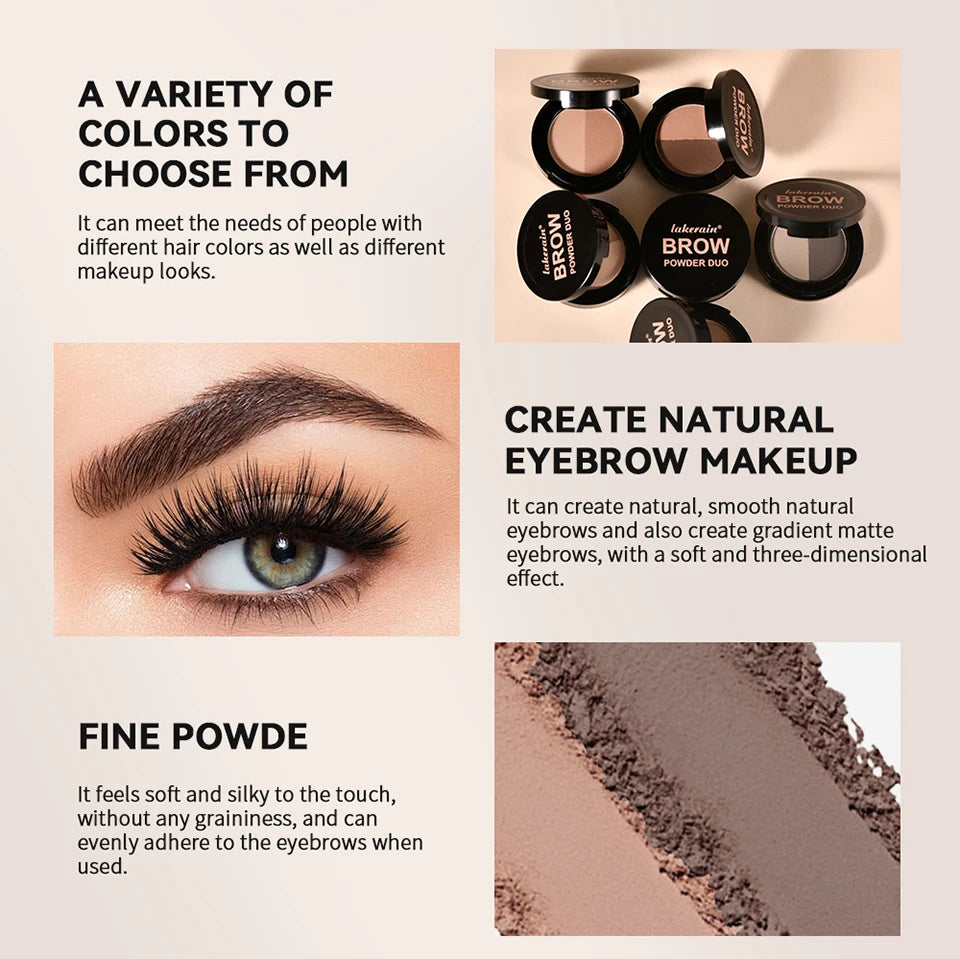 Two-Tone Waterproof Eyebrow Powder for Natural Brows and Contouring - 8