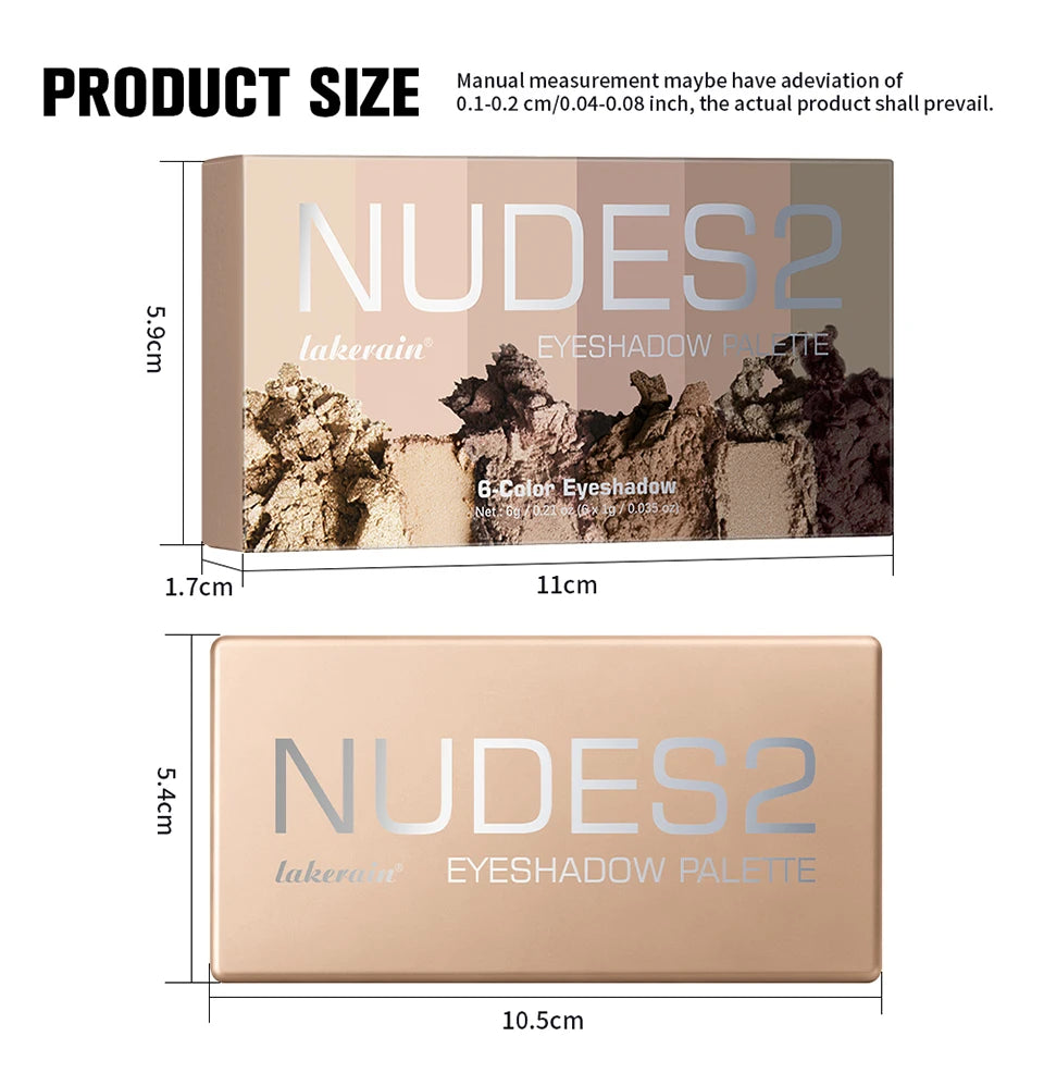 6-Color Matte Eyeshadow Palette for Natural and Smokey Eye Looks