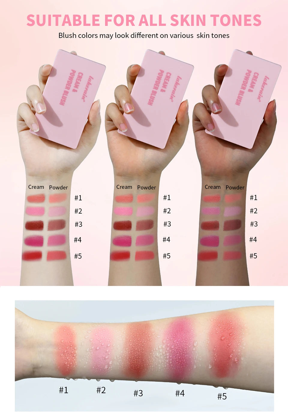 2-in-1 Cream and Powder Blush Palette for Radiant Cheek Makeup