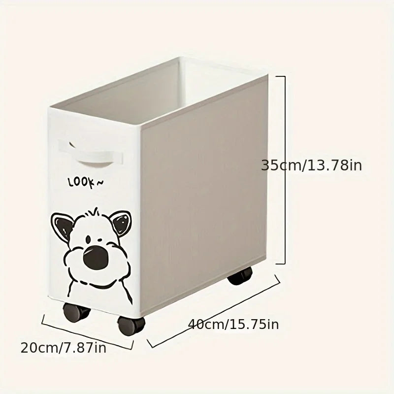 Portable Foldable Under-Desk Storage Organizer with Wheels - 4