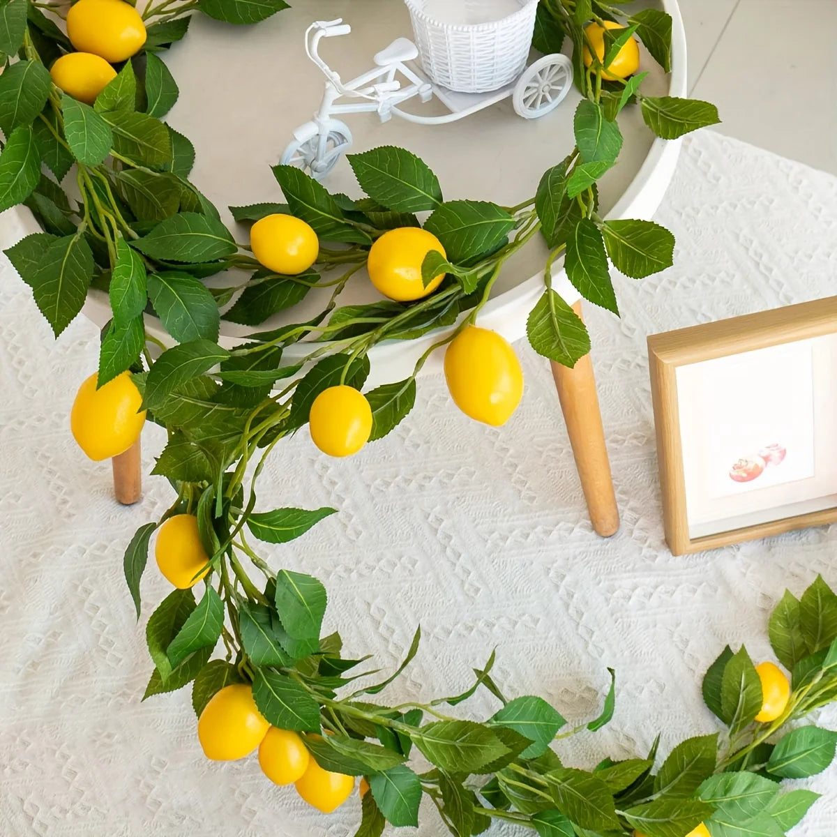 Artificial Lemon and Eucalyptus Garland for Home Decor - 13