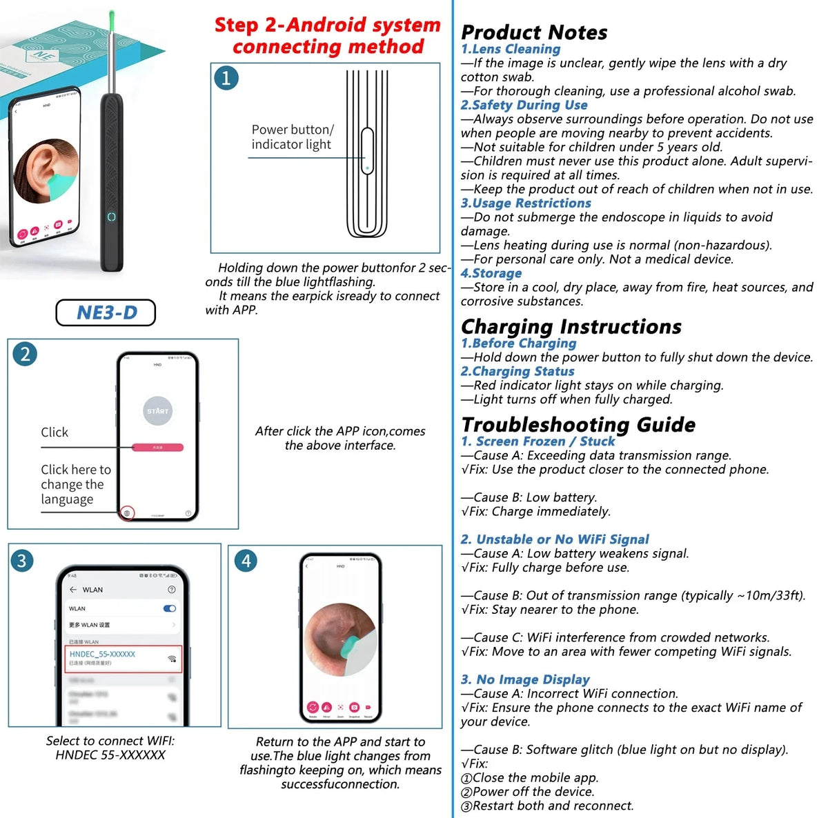 Visual Ear Wax Removal Tool with HD Camera