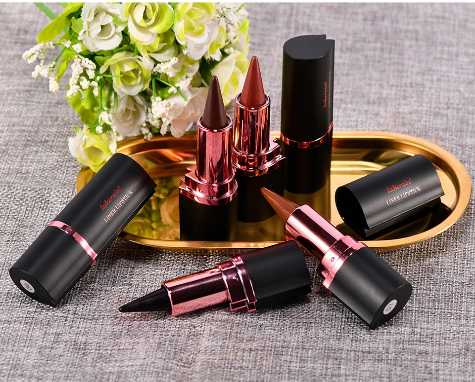 2-in-1 Long-Lasting Matte Lipstick and Lip Liner - 27