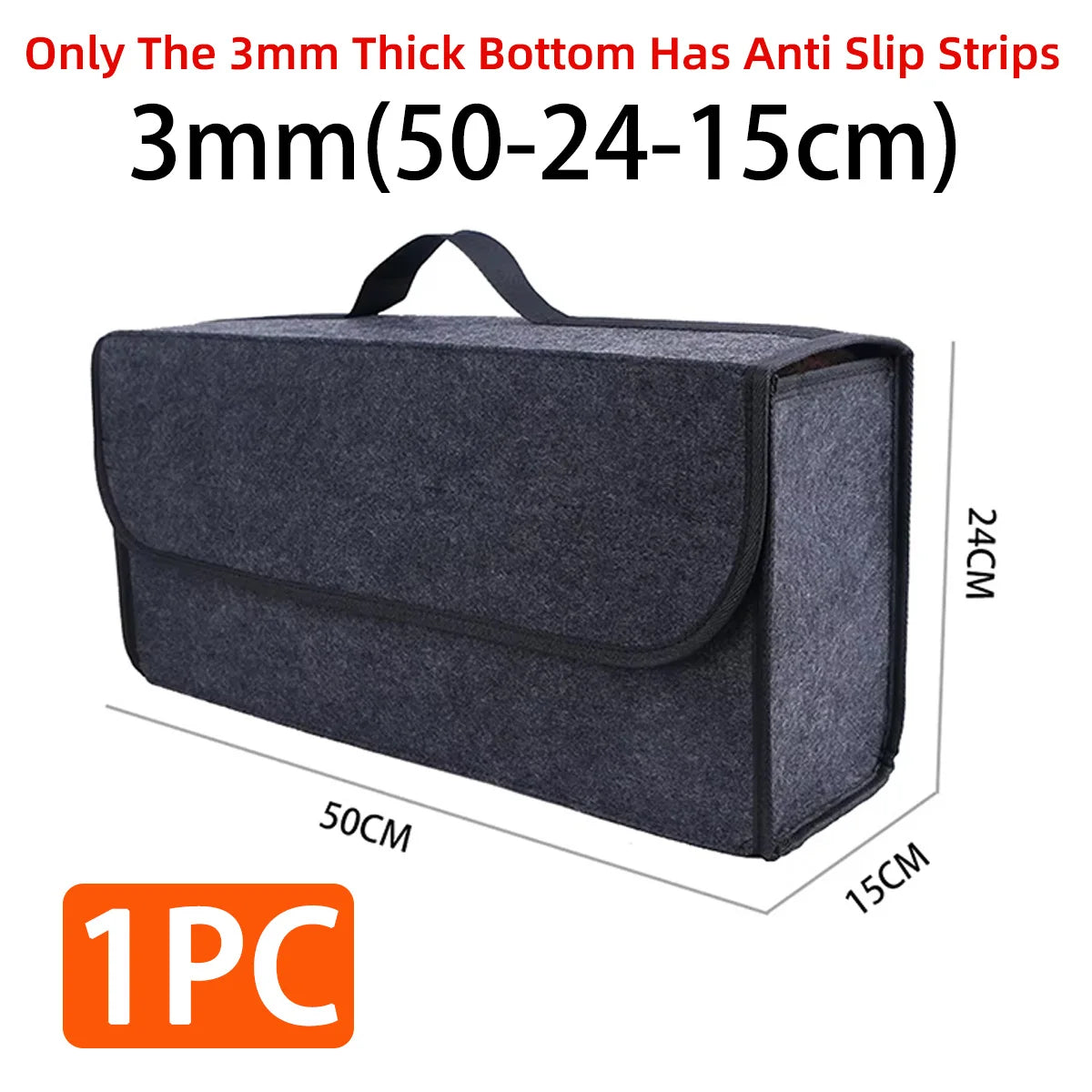 Collapsible Felt Car Trunk Organizer Storage Bag - 8