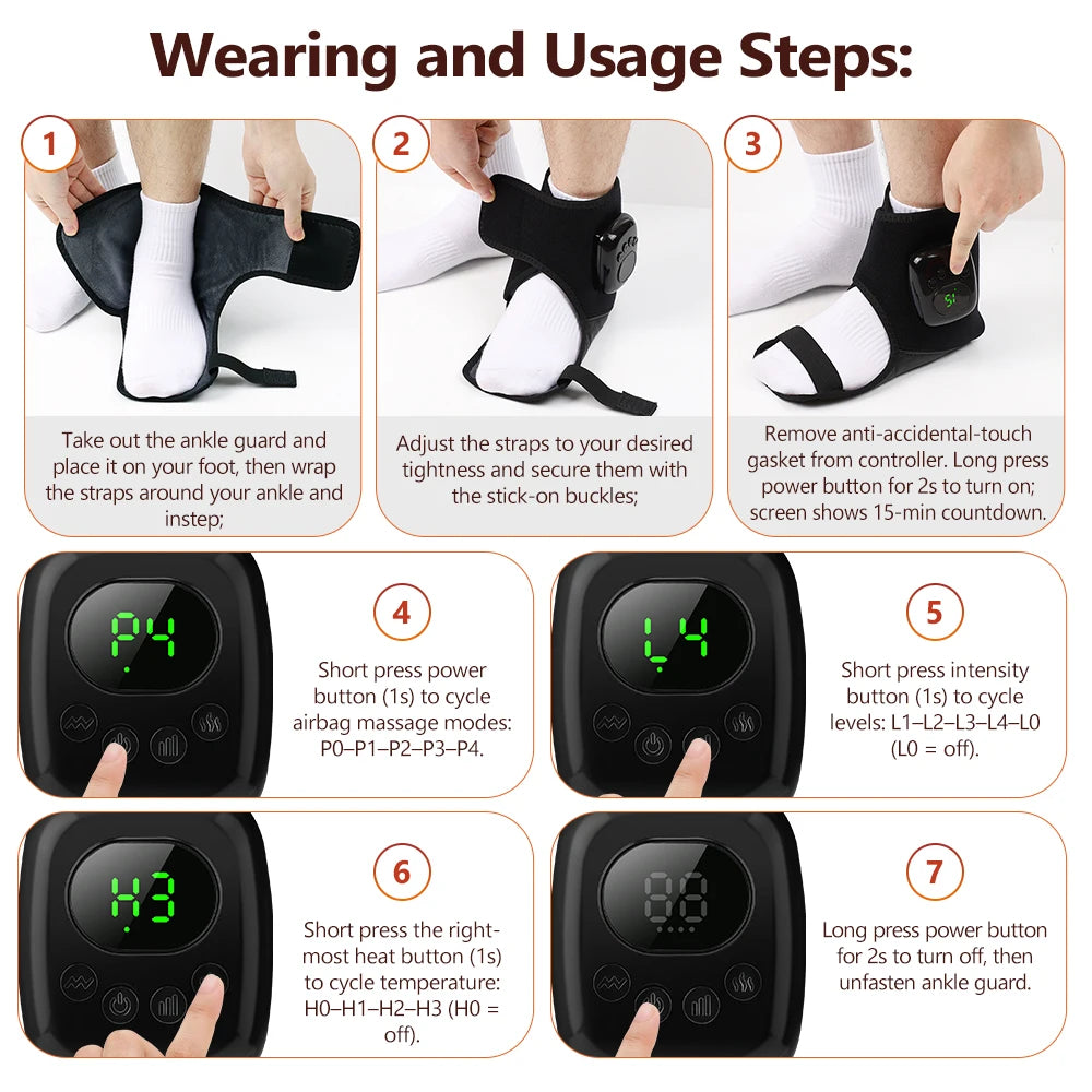Cordless Heated Air Compression Wrist Massager