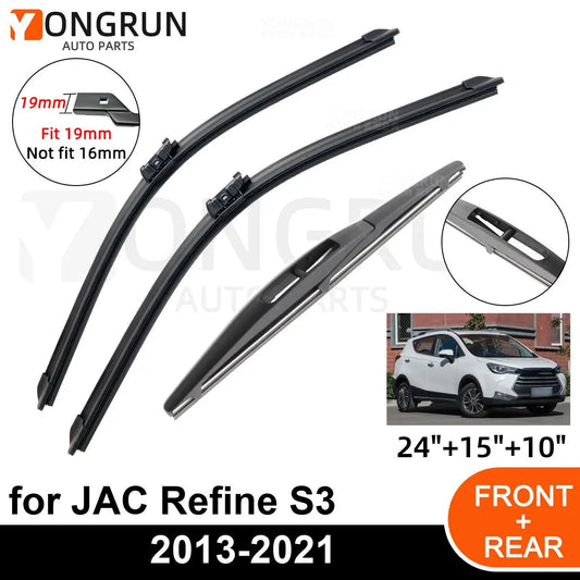 Front and Rear Wiper Blade Set for JAC Refine S3 2013-2021