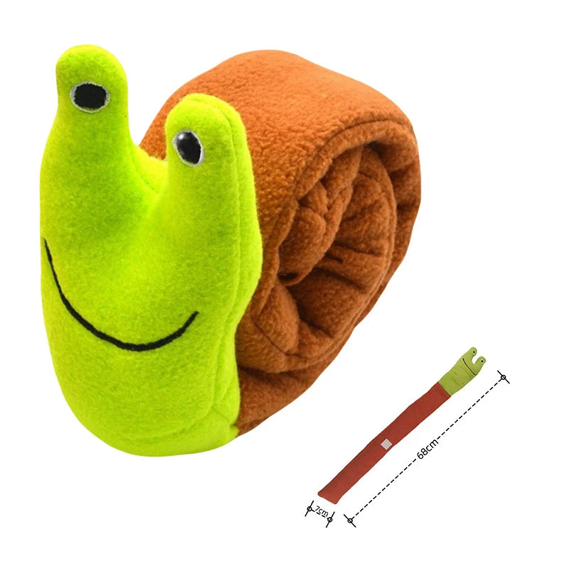 Foldable Squeaky Snail Plush Chew Toy for Dogs