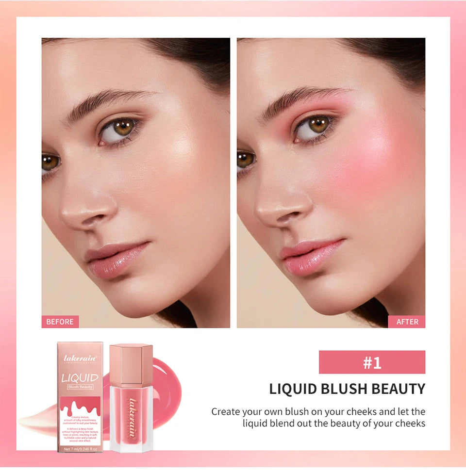 Waterproof Matte Liquid Blush with Mushroom Brush - 10