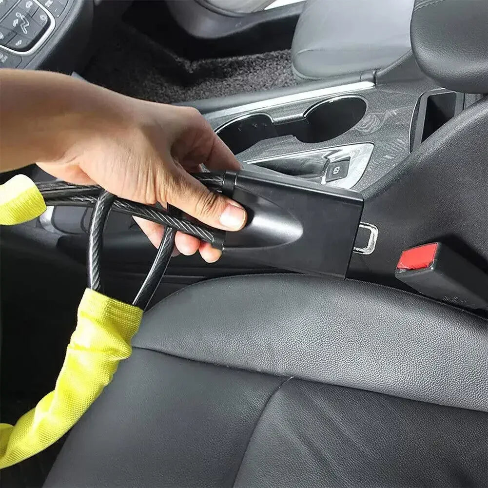 Anti-Theft Braided Steel Steering Wheel and Seat Belt Lock - 12
