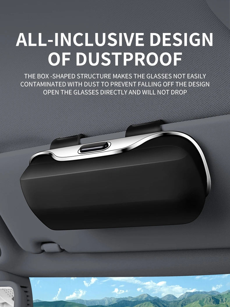 Portable Car Sun Visor Sunglasses Holder Case - 14