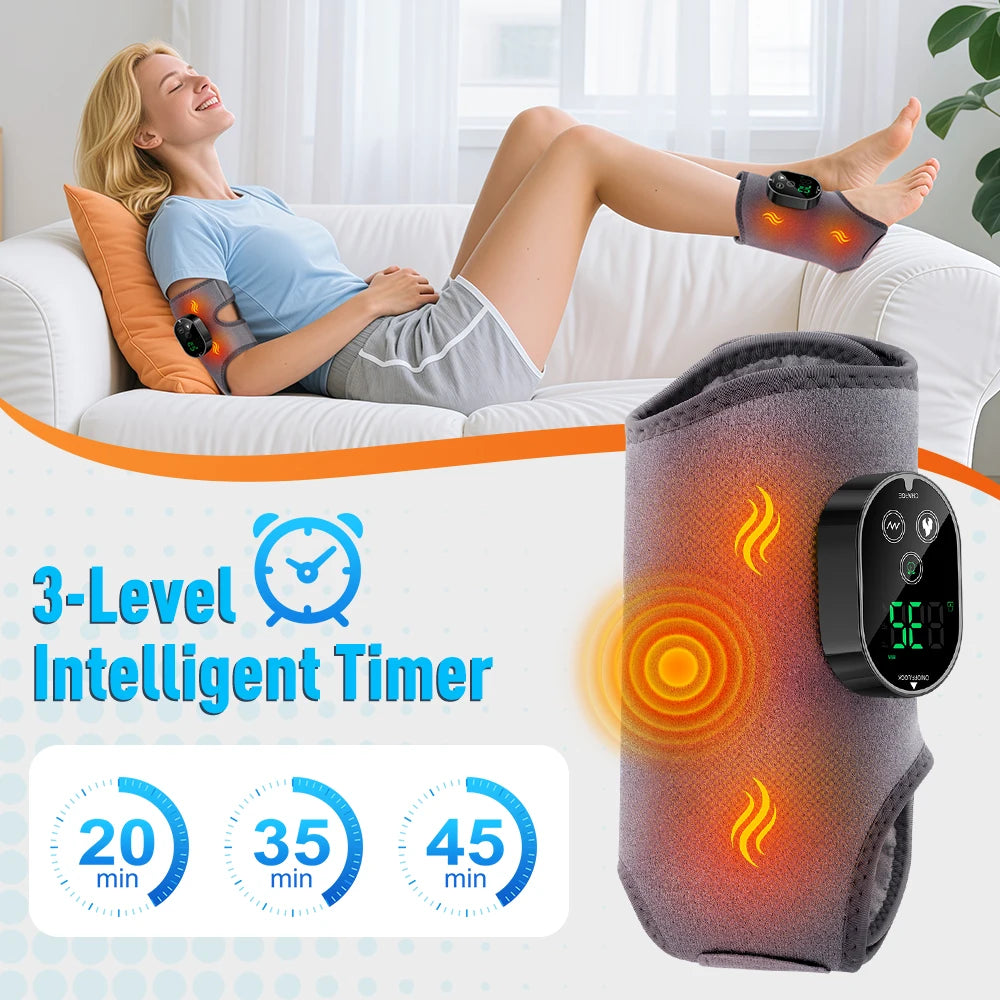 Heated Vibration Ankle and Calf Massage Wrap - 4